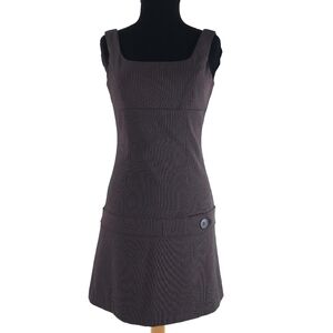 View Red Pin stripe mini dress made in the usa